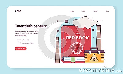 XX century web banner or landing page. Environment pollution Vector Illustration