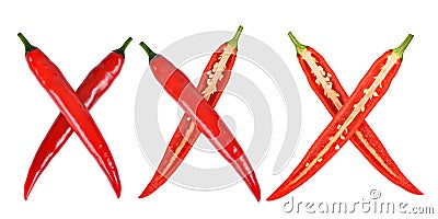 Xxx made from red hot chilli peppers Stock Photo