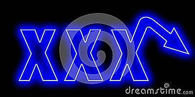 A XXX neon logo for men with erectile dysfunction Stock Photo