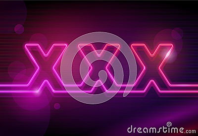 XXX neon signboard Stock Photo