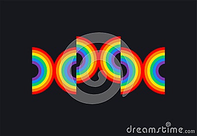 XXX rainbow on black background - XXX banner adult erotic concept Vector Illustration