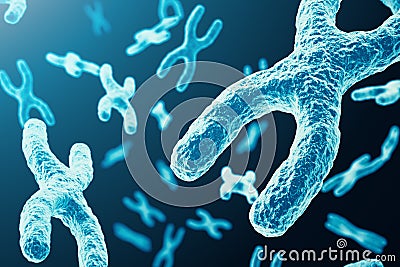 XY-chromosomes as a concept for human biology medical symbol gene therapy or microbiology genetics research. 3d Stock Photo