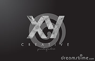 XY X Y Letter Logo with Zebra Lines Texture Design Vector. Vector Illustration