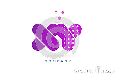 xy x y pink dots letter logo alphabet icon Vector Illustration