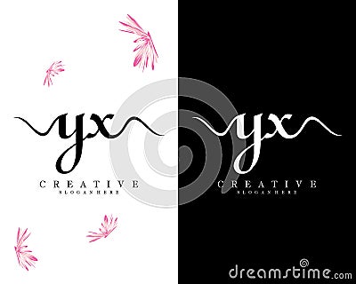 Yx, xy creative handwriting letter logo design vector Vector Illustration