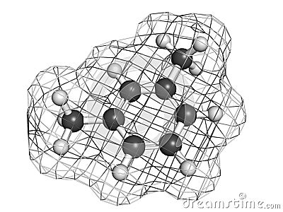 Xylene (meta-xylene, xylol) aromatic hydrocarbon molecule Stock Photo