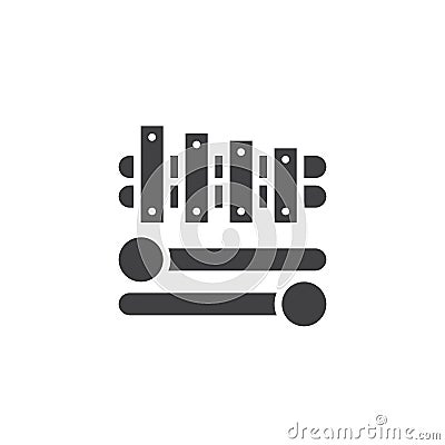 Xylophone with two drumsticks icon vector Vector Illustration