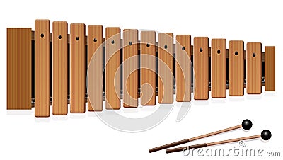 Xylophone Wooden Musical Instrument Vector Illustration