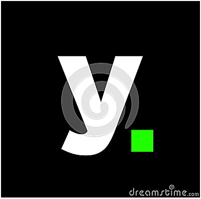 Y company name initial letters monogram. Y green pixel icon Vector Illustration