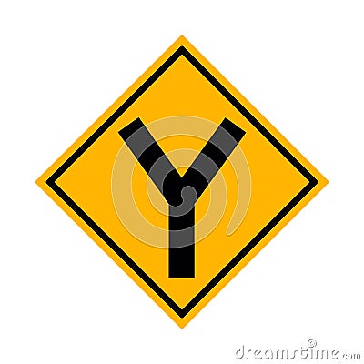 Y fork junction sign , Part of a series Stock Photo