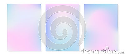 Y2k aesthetic holographic gradient background. Abstract iridescent pattern 2000s style. Pearlescent color vector poster Vector Illustration