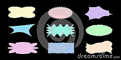 Y2K retro futuristic ornaments of diifferent forms and shapes Vector Illustration