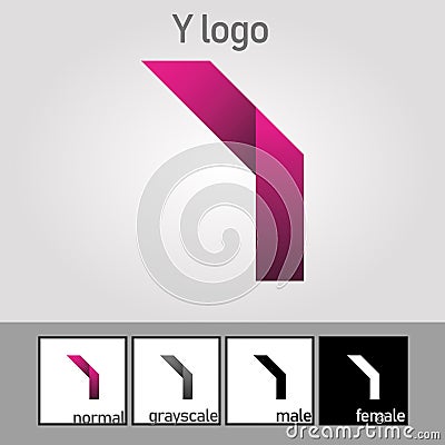 Y Letter Logo. Purple Color. - Vector Vector Illustration