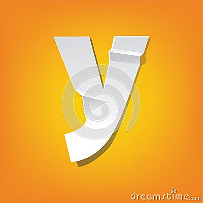 Y lowercase letter fold english alphabet New design Vector Illustration