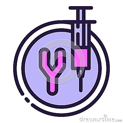 Y syringe lab icon outline vector. Genetic medical Vector Illustration