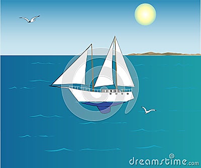 Yacht Vector Illustration