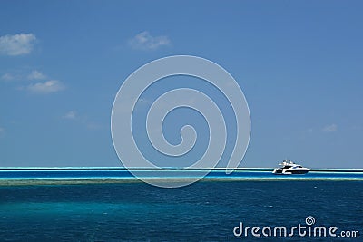 Yacht in Ari Atol Stock Photo