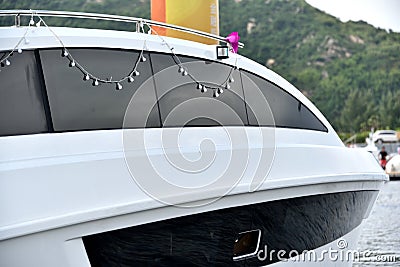 Yacht body side Stock Photo