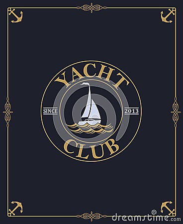 Yacht club label Vector Illustration