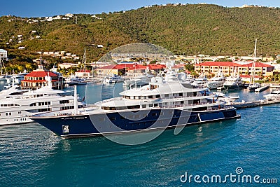 Yacht Club and Marina in St. Thomas Stock Photo