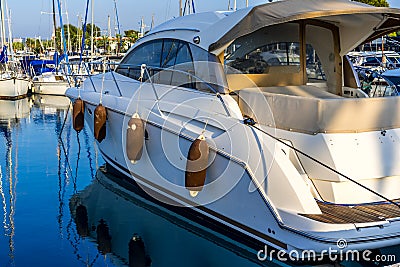 Yacht club in the morning. Mediterranean coast Stock Photo