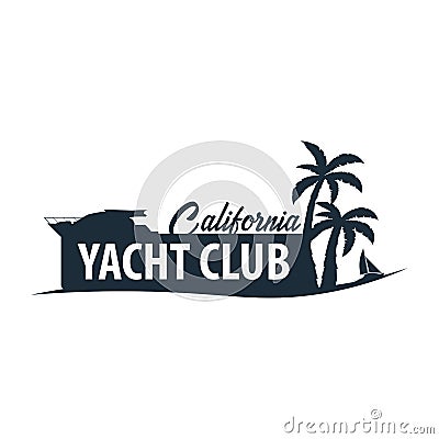 Yacht club and sailing sport logo, labels, emblems and design elements. Sea travel. Vector illustration. Vector Illustration