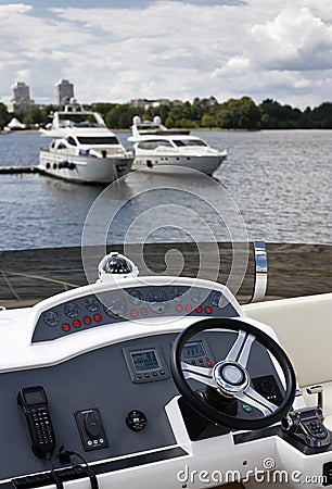 Yacht deckhouse Stock Photo