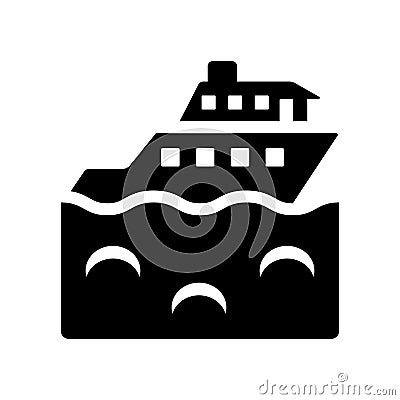 Yacht Facing Right icon. Trendy Yacht Facing Right logo concept Vector Illustration