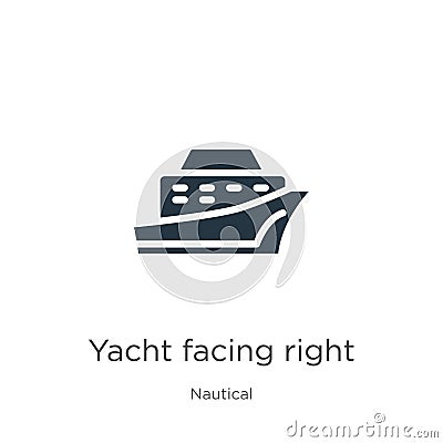 Yacht facing right icon vector. Trendy flat yacht facing right icon from nautical collection isolated on white background. Vector Vector Illustration