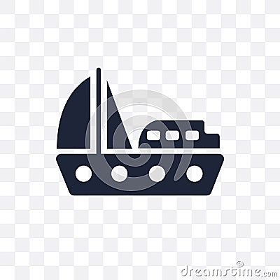 Yacht Facing Right transparent icon. Yacht Facing Right symbol d Vector Illustration