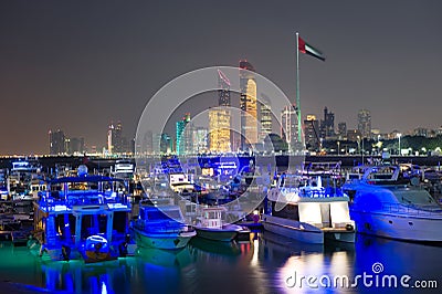 Yacht harbour in Abu Dhabi Editorial Stock Photo