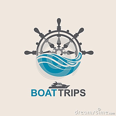 Yacht helm wheel Vector Illustration