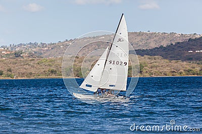 Yacht Hobby Dam Sailing Landscape Editorial Stock Photo