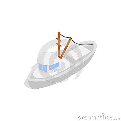 Yacht icon, isometric 3d style Vector Illustration