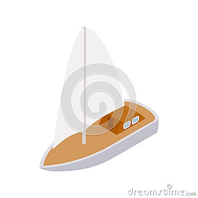 Yacht icon, isometric 3d style Vector Illustration
