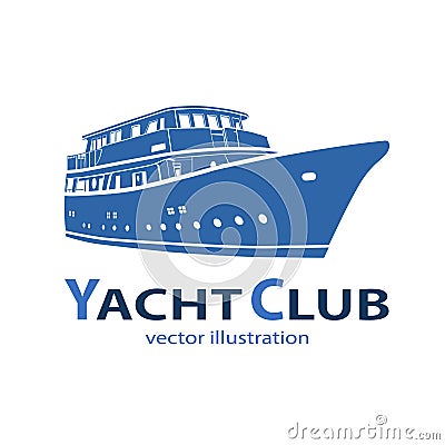 Yacht icon, ship logo Vector Illustration