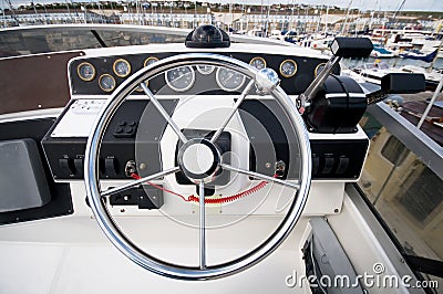 Yacht Instrument Panel. Stock Photo