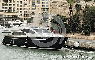 Yacht Moored At Portomaso Marina, St.Julians, Malta Stock Photo