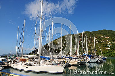 Yacht Port Tortola i Editorial Stock Photo