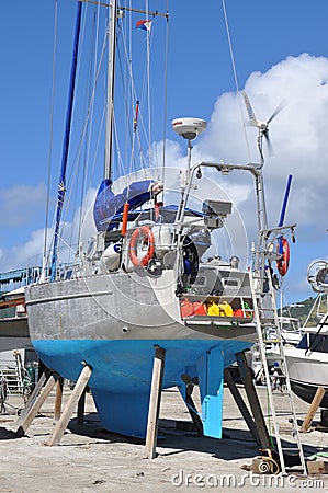 Yacht repairs Editorial Stock Photo