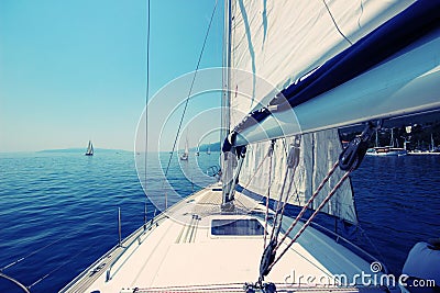 Yacht sailing Stock Photo