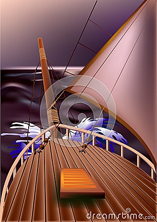 Yacht Vector Illustration