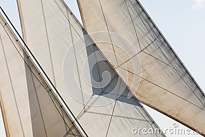 Yacht sails and rigging detail abstract background Stock Photo