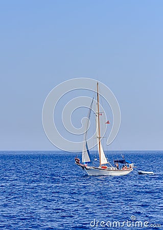 Yacht. Seascape. Greece Editorial Stock Photo