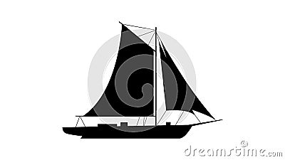 Yacht ship silhouette icon. Element of ship icon. Premium quality graphic design icon. Signs and symbols collection icon for Stock Photo