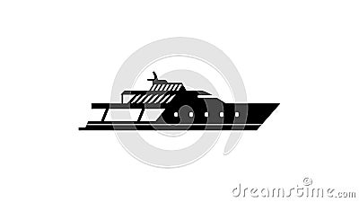 Yacht ship silhouette icon. Element of ship icon. Premium quality graphic design icon. Signs and symbols collection icon for Stock Photo