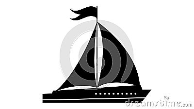 Yacht ship silhouette icon. Element of ship icon. Premium quality graphic design icon. Signs and symbols collection icon for Stock Photo