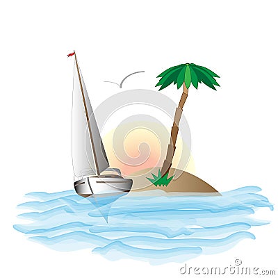 Yacht vector illustration Vector Illustration