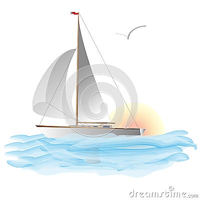 Yacht vector illustration Vector Illustration