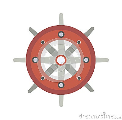 Yacht wheel vector illustration. Vector Illustration